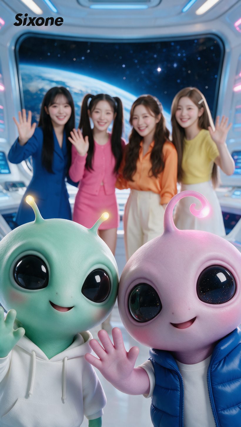 우주선 · 셀카 — 고향 행성 앞에서 — 이날은 흰 후드 · 파란 조끼