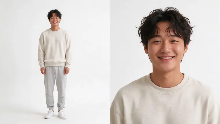 둥근얼굴곱슬